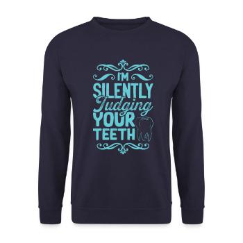 Dentiste dentaire - Sweat-shirt Unisexe - marine - Devant - Alina (178cm) & Michal (187cm)