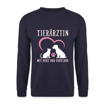 Tierärztin Geschenk - Unisex Pullover - Navy - Vorne - Alina (178cm) & Michal (187cm)