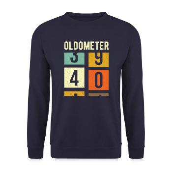 Oldometer 40th Birthday Gift - Unisex Sweatshirt - navy - Front - Alina (178cm) & Michal (187cm)