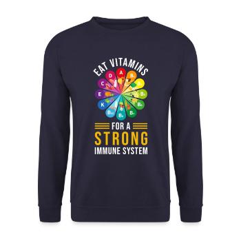 Healthy Eating Vitamins - Unisex Sweatshirt - navy - Front - Alina (178cm) & Michal (187cm)