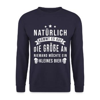 Bier lustiger Spruch - Unisex Pullover - Navy - Vorne - Alina (178cm) & Michal (187cm)