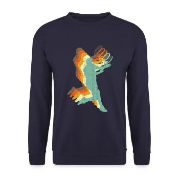 Tennis Retro Style - Unisex Pullover - Navy - Vorne - Alina (178cm) & Michal (187cm)