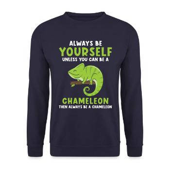 Caméléon sort drôle - Sweat-shirt Unisexe - marine - Devant - Alina (178cm) & Michal (187cm)