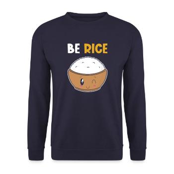 Kawaii Rice Funny Pun Rice - Unisex Sweatshirt - navy - Front - Alina (178cm) & Michal (187cm)