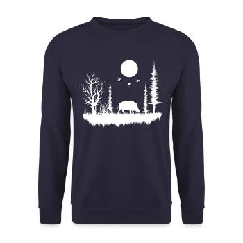 Forest Nature Wilderness - Unisex Sweatshirt - navy - Front - Alina (178cm) & Michal (187cm)