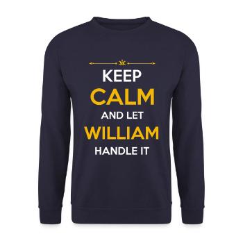 William Name Gift - Unisex Sweatshirt - navy - Front - Alina (178cm) & Michal (187cm)