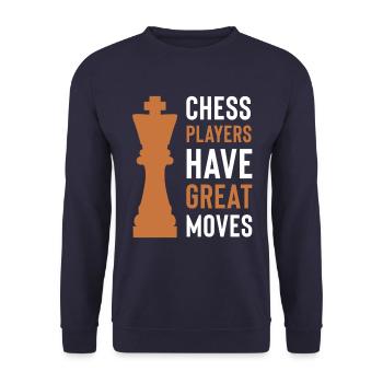 Spiel Schach Spieler - Unisex Pullover - Navy - Vorne - Alina (178cm) & Michal (187cm)