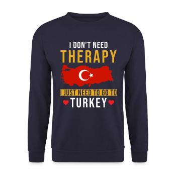 Turkey holiday saying funny - Unisex Sweatshirt - navy - Front - Alina (178cm) & Michal (187cm)