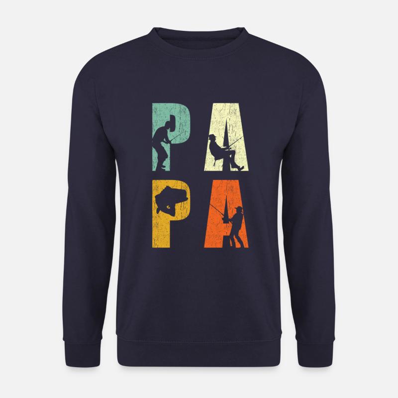 Angler Papa Angeln Geschenk - Unisex Pullover - Navy