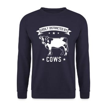 Kuh Kühe Spruch - Unisex Pullover - Navy - Vorne - Alina (178cm) & Michal (187cm)