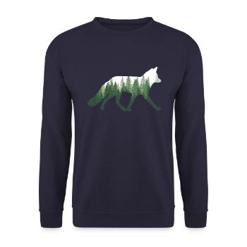 Renard nature forêt - Sweat-shirt Unisexe - marine - Devant - Alina (178cm) & Michal (187cm)