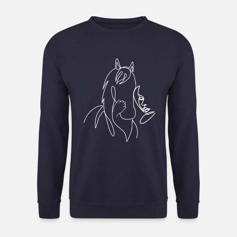 Pferd Lineart - Unisex Pullover - Navy