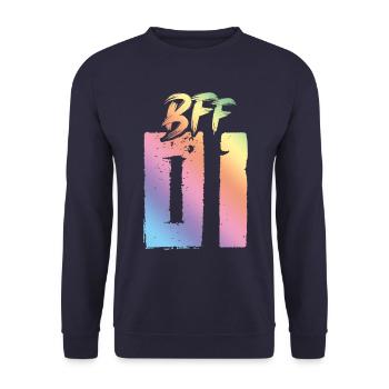 Bff 01 Beste Freunde - Unisex Pullover - Navy - Vorne - Alina (178cm) & Michal (187cm)