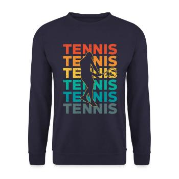 Tennis Retro - Unisex Pullover - Navy - Vorne - Alina (178cm) & Michal (187cm)