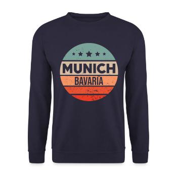 Munich - Unisex Sweatshirt - navy - Front - Alina (178cm) & Michal (187cm)