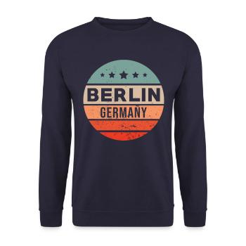 Berlin - Unisex Sweatshirt - navy - Front - Alina (178cm) & Michal (187cm)
