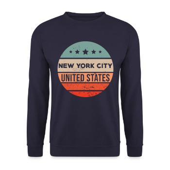 New York NY - Unisex Sweatshirt - navy - Front - Alina (178cm) & Michal (187cm)