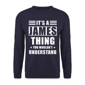 James Gift - Unisex Sweatshirt - navy - Front - Alina (178cm) & Michal (187cm)