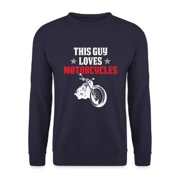 motorbike love - Unisex Sweatshirt - navy - Front - Alina (178cm) & Michal (187cm)