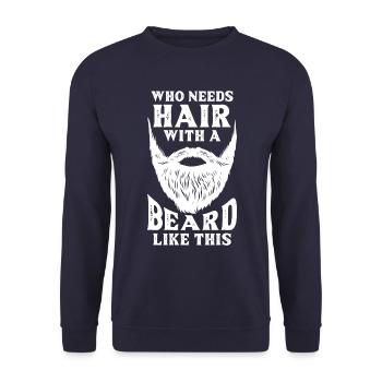 bald head - Unisex Sweatshirt - navy - Front - Alina (178cm) & Michal (187cm)