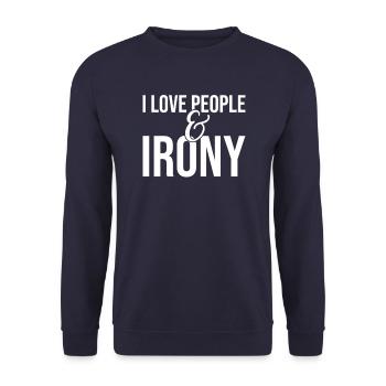 I hate people - Unisex Sweatshirt - navy - Front - Alina (178cm) & Michal (187cm)