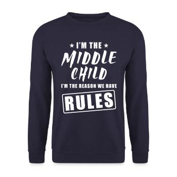 Enfant moyen - Sweat-shirt Unisexe - marine - Devant - Alina (178cm) & Michal (187cm)