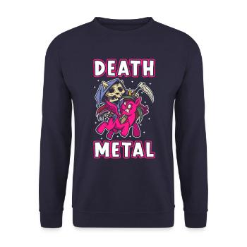 Death Metal Licorne - Sweat-shirt Unisexe - marine - Devant - Alina (178cm) & Michal (187cm)