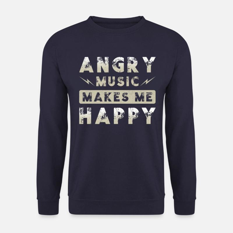 Metal Musik Angry Music - Unisex Pullover - Navy
