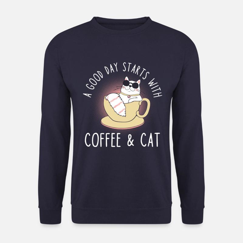 Kaffee Katze Spruch - Unisex Sweatshirt - navy