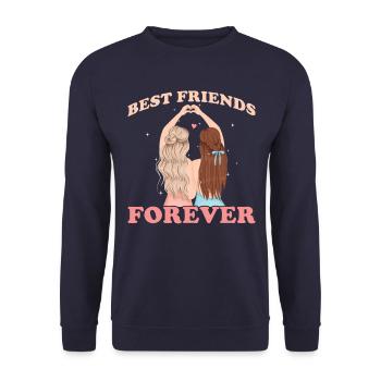 Best Friends forever - Unisex Sweatshirt - navy - Front - Alina (178cm) & Michal (187cm)