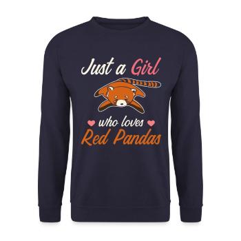 Panda rouge - Sweat-shirt Unisexe - marine - Devant - Alina (178cm) & Michal (187cm)