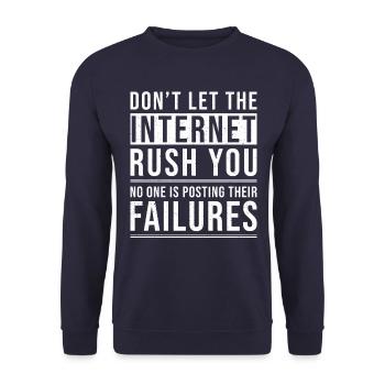 Inspiration Zitat Internet - Unisex Pullover - Navy - Vorne - Alina (178cm) & Michal (187cm)