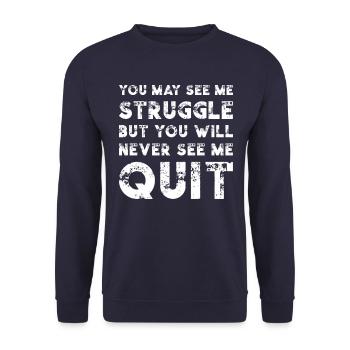 Motivation Zitat - Unisex Pullover - Navy - Vorne - Alina (178cm) & Michal (187cm)