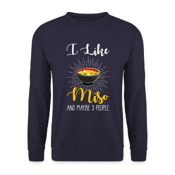 Miso Suppe - Unisex Pullover - Navy - Vorne - Alina (178cm) & Michal (187cm)