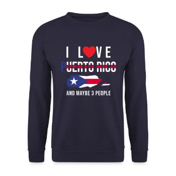 Porto Rico J'aime Porto Rico - Sweat-shirt Unisexe - marine - Devant - Alina (178cm) & Michal (187cm)