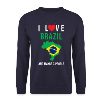Brésil j'aime le Brésil - Sweat-shirt Unisexe - marine - Devant - Alina (178cm) & Michal (187cm)
