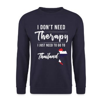 Thailand Urlaub Spruch Thailand - Unisex Pullover - Navy - Vorne - Alina (178cm) & Michal (187cm)