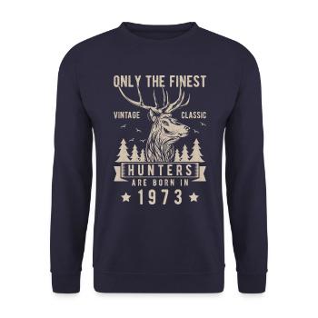 Hunter gift 1973 - Unisex Sweatshirt - navy - Front - Alina (178cm) & Michal (187cm)