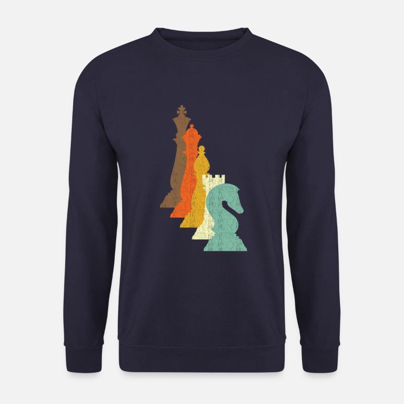 Schachfiguren Schach Geschenk - Unisex Pullover - Navy