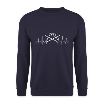 Polizei Heartbeat - Unisex Pullover - Navy - Vorne - Alina (178cm) & Michal (187cm)