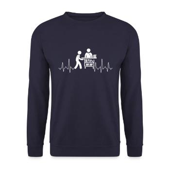 Bibliothèque - Sweat-shirt Unisexe - marine - Devant - Alina (178cm) & Michal (187cm)