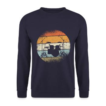Cadeau de batteur - Sweat-shirt Unisexe - marine - Devant - Alina (178cm) & Michal (187cm)