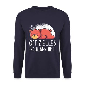Offizielles Schlafshirt Bär - Unisex Pullover - Navy - Vorne - Alina (178cm) & Michal (187cm)
