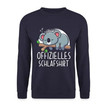 Offizielles Schlafshirt Koala - Unisex Pullover - Navy - Vorne - Alina (178cm) & Michal (187cm)