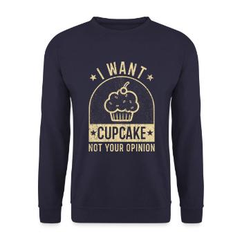 Cupcake baking gift funny - Unisex Sweatshirt - navy - Front - Alina (178cm) & Michal (187cm)