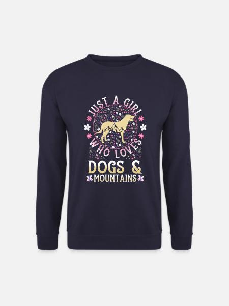 Just a girl who loves Dogs and Mountains - Unisex Pullover - Navy