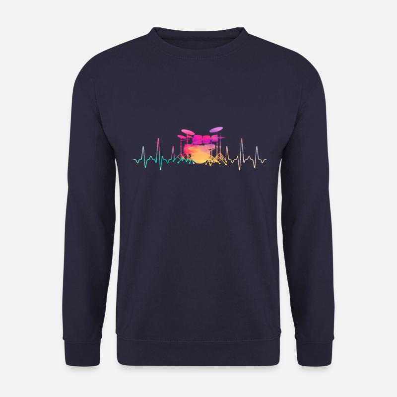Drummer Heartbeat - Unisex Pullover - Navy