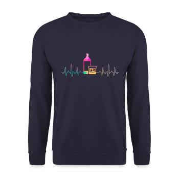 Whisky Heartbeat - Unisex Sweatshirt - navy - Front - Alina (178cm) & Michal (187cm)