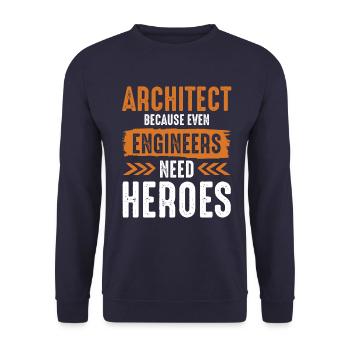 Engineer architect - Unisex Sweatshirt - navy - Front - Alina (178cm) & Michal (187cm)