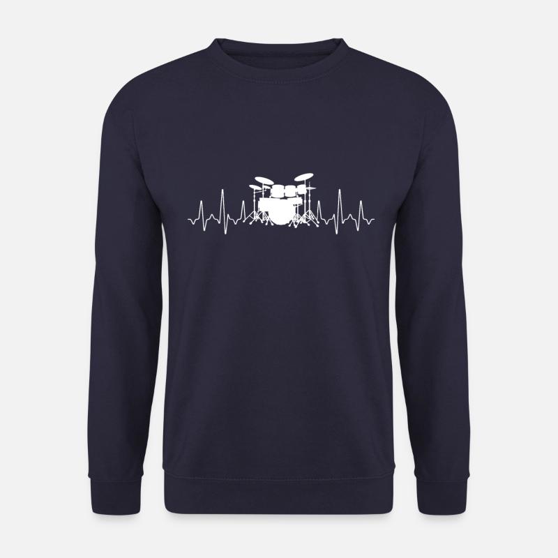 Drummer Heartbeat - Unisex Pullover - Navy